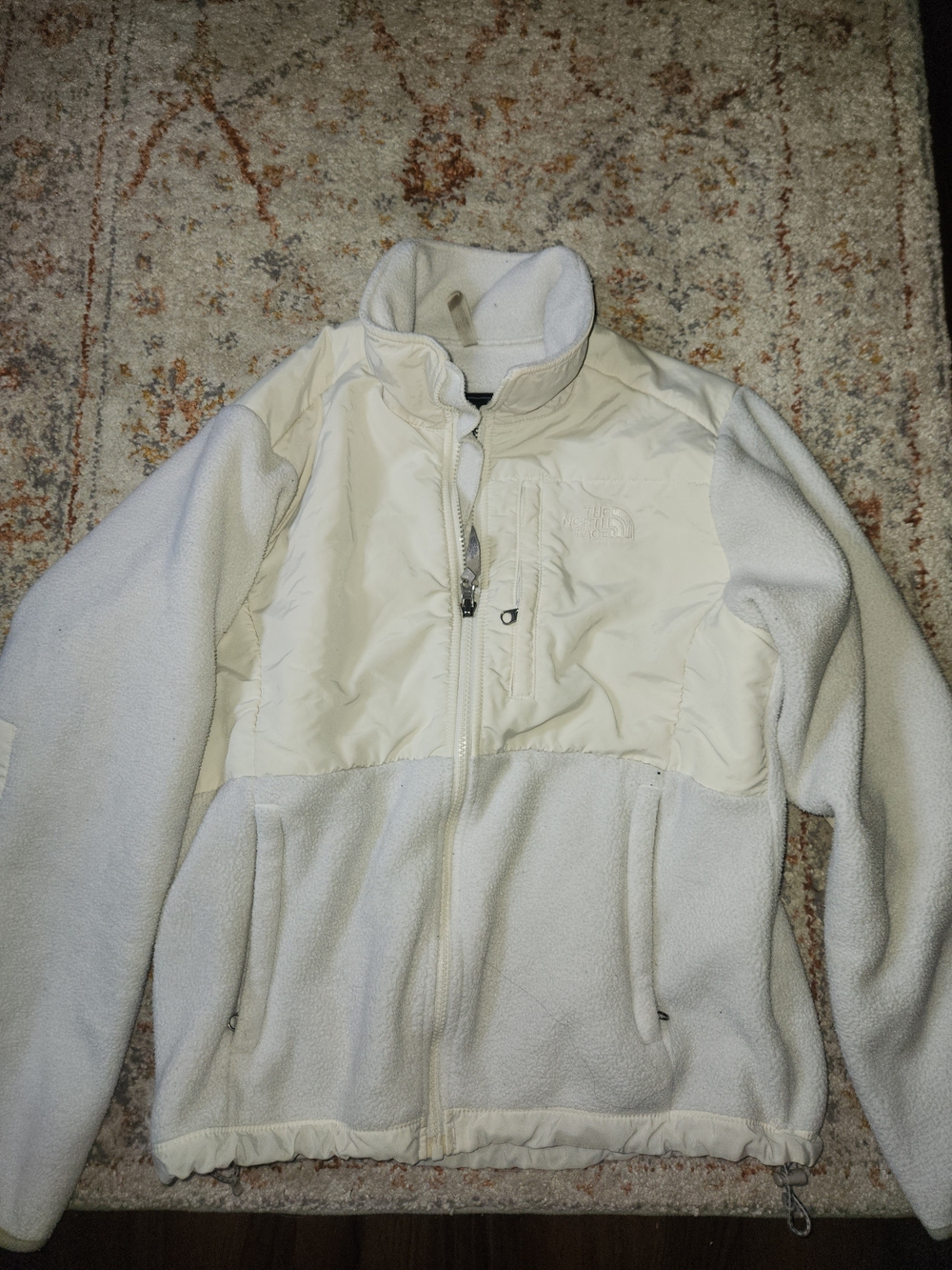 The North Face Womens Small White Denali Polartec Fleece Jacket Winter Coat